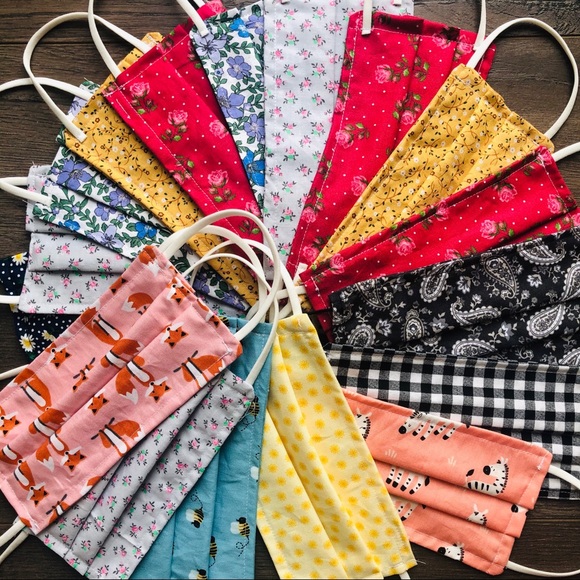 5 Mystery Handmade Cotton Face Masks 2 Ply - Picture 2 of 4